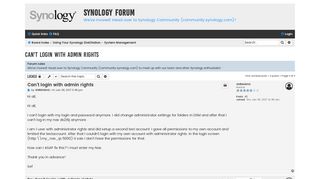 
                            6. Can't login with admin rights - Synology Forum