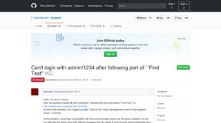 
                            4. Can't login with admin/1234 after following part of ``First Test'' · Issue ...
