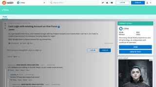 
                            3. Cant Login with existing Account on Vive Focus : Vive - Reddit
