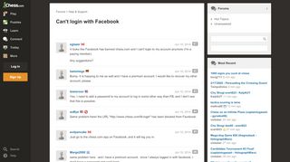 
                            2. Can't login with Facebook - Chess Forums - Chess.com