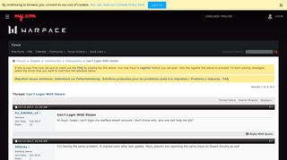 
                            4. Can't Login With Steam - Warface - My.com