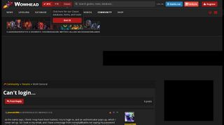 
                            11. Can't login... - WoW General - Wowhead Forums