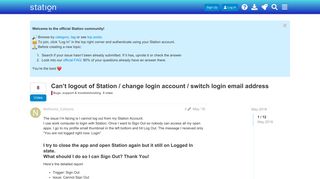 
                            7. Can't logout of Station / change login account / switch login email ...