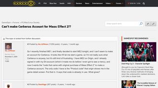 
                            12. Can't make Cerberus Account for Mass Effect 2?? - PC/Mac/Linux ...