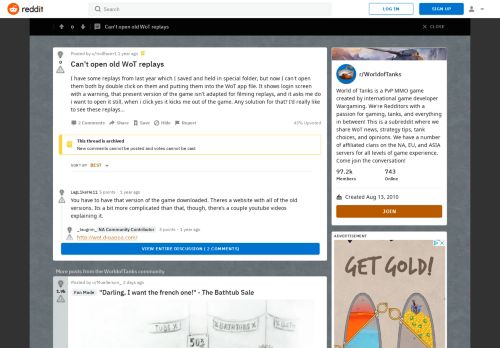 
                            10. Can't open old WoT replays : WorldofTanks - Reddit