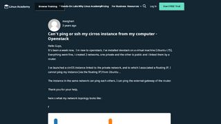 
                            11. Can't ping or ssh my cirros instance from my computer - Openstack ...