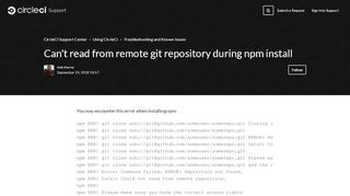 
                            8. Can't read from remote git repository during npm install – CircleCI ...