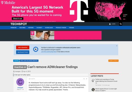 
                            11. Can't remove ADWcleaner findings - TechSpot Forums