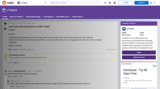 
                            11. Can't see viewers/users in mIRC chat? : Twitch - Reddit