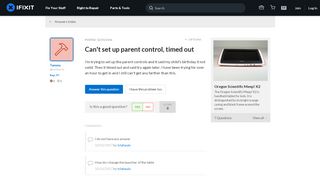 
                            11. Can't set up parent control, timed out - Oregon Scientific Meep ...