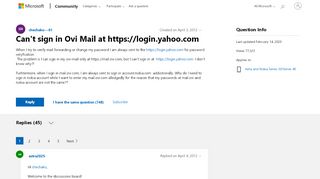 
                            3. Can't sign in Ovi Mail at https://login.yahoo.com - Microsoft ...