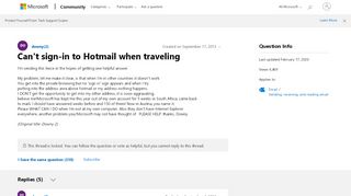 
                            7. Can't sign-in to Hotmail when traveling - Microsoft Community