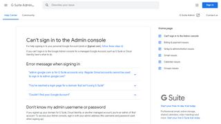 
                            4. Can't sign in to the Admin console - G Suite Admin ... - Google Support