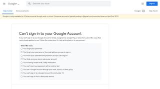 
                            12. Can't sign in to your Google Account - Google+ Help - Google Support