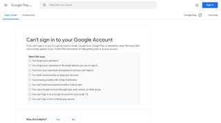 
                            2. Can't sign in to your Google Account - Google Play Help