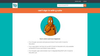 
                            7. Can't Sign In With G Suite - BrainPOP