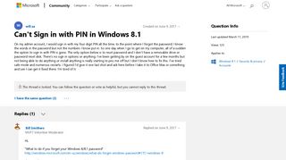 
                            5. Can't Sign in with PIN in Windows 8.1 - Microsoft Community