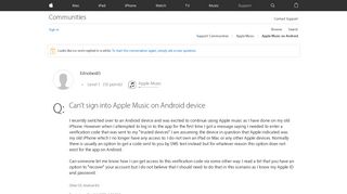 
                            4. Can't sign into Apple Music on Android de… - Apple Community