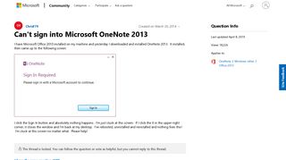 
                            2. Can't sign into Microsoft OneNote 2013 - Microsoft Community