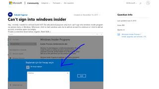 
                            7. Can't sign into windows insider - Microsoft Community