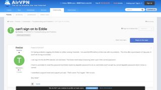 
                            5. can't sign on to Eddie - Troubleshooting and Problems - AirVPN