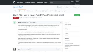 
                            5. Can't SSH into a clean OctoPi/OctoPrint install. · Issue #394 · guysoft ...