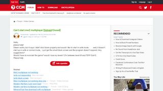 
                            5. Can't start mw2 multiplayer [Solved] - Ccm.net