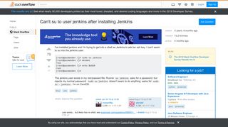 
                            12. Can't su to user jenkins after installing Jenkins - Stack Overflow