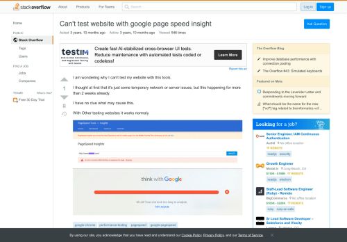 
                            13. Can't test website with google page speed insight - Stack Overflow