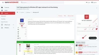 
                            11. Can't type password in Windows XP Login, keyboard is not ...