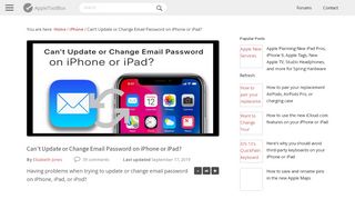 
                            9. Can't Update or Change Email Password on iPhone or iPad ...