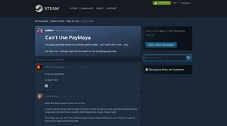 
                            4. Can't Use PayMaya :: Help and Tips - Steam Community