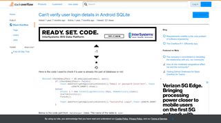 
                            13. Can't verify user login details in Android SQLite - Stack Overflow