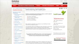 
                            7. Canterbury District Health Board - Online learning with healthLearn