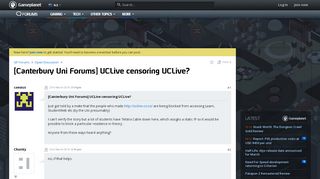 
                            10. [Canterbury Uni Forums] UCLive censoring UCLive? - Gameplanet ...