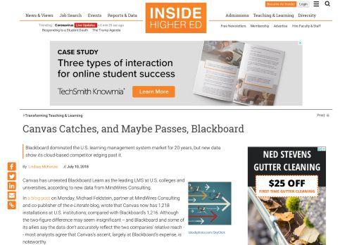 
                            11. Canvas catches, and maybe passes, Blackboard as top ...