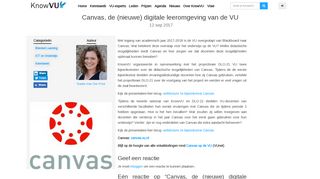 
                            11. Canvas, de (nieuwe) digitale leeromgeving van de VU - KnowVU