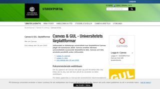 
                            5. Canvas & GUL – Studentportal - Göteborgs universitet – Studentportal