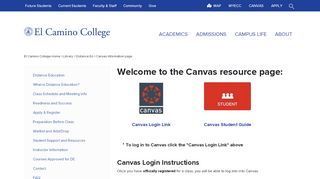 
                            2. Canvas Information page - El Camino College