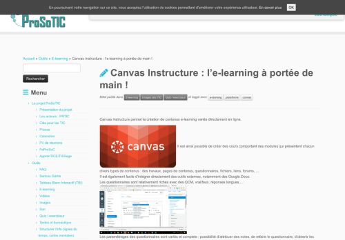 
                            12. Canvas Instructure : l'e-learning à portée de main ! | ProSoTIC