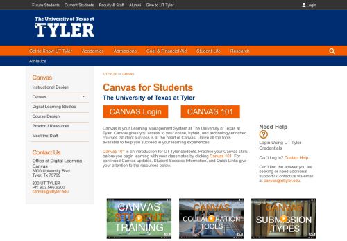 
                            11. Canvas Learning Management System Information for ... - UT Tyler