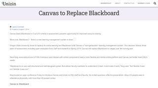 
                            8. Canvas to Replace Blackboard - Unizin