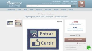 
                            1. Capacho - Tapete para porta Toc Toc Login 40x60cm Retangular ...