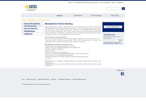 
                            8. Cape Breton Credit Union - MemberDirect Online Banking