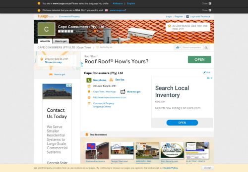 
                            8. • Cape Consumers (Pty) Ltd • Cape Town • Wes-Kaap ... - Tuugo