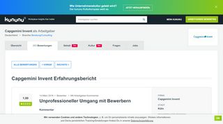 
                            12. Capgemini Invent: Unprofessioneller Umgang mit Bewerbern | kununu