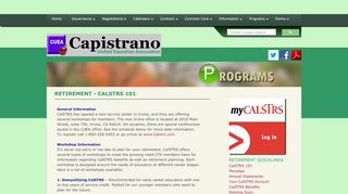 
                            10. Capistrano Unified Education Association | CalSTRS Workshop Dates