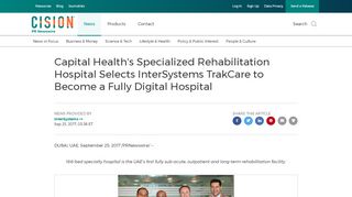 
                            9. Capital Health's Specialized Rehabilitation Hospital Selects ...