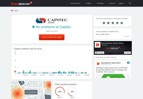 
                            10. Capitec down? Current problems and outages | Downdetector