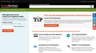 
                            8. Capricorn Digital Manage and Login Profile on CrowdReviews.com